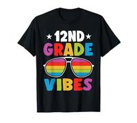 12nd Grade Back To School Sunglasses Vibes Retro First Day Camiseta