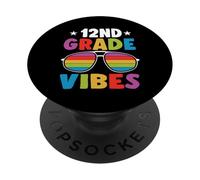 12nd Grade Back To School Sunglasses Vibes Retro First Day PopSockets PopGrip Adhesivo