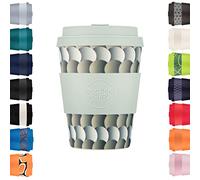 12oz 350ml Ecoffee Cup Reutilizable Eco-Friendly 100% Plant Based Coffee Cup with Silicone Lid & Sleeve - Melamine Free Travel Mug, Drempels