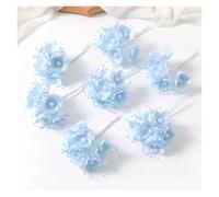 12Pcs 12cm Artificial Chiffon Flower Rose Bouquet For Home Room Decor DIY Scrapbooking Garland Wreath Wedding Decoration(A)