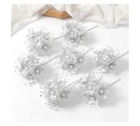 12Pcs 12cm Artificial Chiffon Flower Rose Bouquet For Home Room Decor DIY Scrapbooking Garland Wreath Wedding Decoration(Sliver)