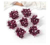 12Pcs 12cm Artificial Chiffon Flower Rose Bouquet For Home Room Decor DIY Scrapbooking Garland Wreath Wedding Decoration(Burgundy)