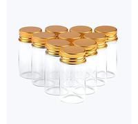 12pcs 25ml Mini Botellas Cristal Transparentes con Tapa de Aluminio Dorado Frascos de Vidrio, La Tapa de Aluminio Hace que las Botellas de Vidrio Estén más Selladas
