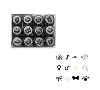 12pcs 2mm Metal Cincel Animal Series Profesional Metal Sello Set Herramienta de tallado Textura de Acero para Joyas