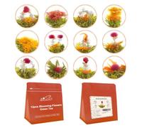 12pcs Blooming Tea Té Floreciente- Flores -De Verde-Un Mix Te Flores -De Verde-Selladas Individualmente Bolas