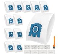 12PCS Bolsas 3D Airclean para Aspiradora, Reemplaza Miele GN, Compatible con Complete C3, C2 C1, S5 S8 GN Series Incluye 4 Filtros de Motor y 4 Salida y 1 Cepillo