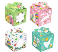 12PCS Bolsas de Regalo de Pascua Cajas, Conejitos Huevos Cajas de Relleno Canasta de Regalo de Pascua, para Rellenar Huevos de para la caza Pascua, Pascua Regalos para Envolver para Niños y Adultos