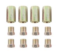 12Pcs Brake Line Pressure Fittings, 7/16in 24 Threads Brake Line Fittings Assortment, Automotive Replacement Brake Fittings For 1/4inch Brake Tube