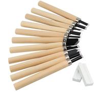 12Pcs Cinceles de Tallar Madera de Acero al Manganeso set, Gubias de Cola de Pez de Madera Manuales, Gubias de Trabajar la Madera con 2 Piedras de Afilar para Principiantes Grabadores