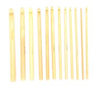 12pcs Crochet Hooks Bamboo Smooth Handcrafted Knitting Needles for Crocheting Shawl