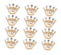 12pcs Crown Brooch Pin Diamante for Wedding Party Pageant Valentines Day Supplies