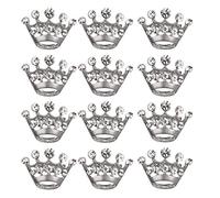 12pcs Crown Brooch Pin Diamante for Wedding Party Pageant Valentines Day Supplies