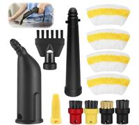 12PCS De Accesorios De Limpieza De Vapor para Kärcher Easyfix SC1 SC2 SC3 SC4, Juego De Piezas De Repuesto con Boquilla Extendida, Cepillo Redondo,Cepillo para Juntas, Paños De Microfibra