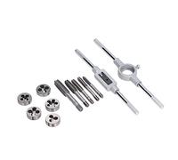 12Pcs Drill Tap and Die Set | Manual Thread Tapping Tool Kit for Vehicle/Furniture/Home Repair | High Speed Steel & Bearing Steel | M6 M7 M8 M10 M12 Sizes