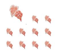 12PCS Embroidered Patches Pack Plant Embroidery Leaf Flower Pot Red Patch Sticker Clothes Set Of Ironing(Transparent)