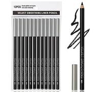 12PCS Erinde Delineador de ojos Negro Soft Highlighter Eye Liner Pencil, Lying Eye Brightener Stick, Eyeshadow Pencil Impermeable Hipoalergénico, Black Lapiz de ojos Lápices de maquillaje
