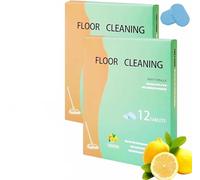 12pcs Floor Cleaner Tablets Hard Floor Cleaner Tablets, High Shine & Deep Clean, Suitable for Tile, Vinyl, Hardwood, Fresh Lemon Scent