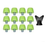 12pcs Fútbol Boot Spikes M5 Thread Soccer Cleat Studs With Wrench For Soft Ground Pink Red Green Black Outdoor Sports Replacement Set (verde)