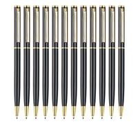 12pcs Girara Bolígrafo Lápiz 1.0 Mm Escribiendo Bolicón Metal Regalo Bolsas Bolsas Papelería Para Estudiantes Para Alumno