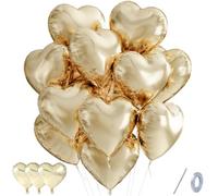 12pcs Globos Corazon Dorado, 18 Pulgadas Helio Globos Corazon Dorado Globo de Lámina de Corazón para Decoracion Habitacion Aniversario Boda Nupcial, Valentine's Day, San Valentín, Quieres Ser Mi Novia