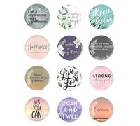 12Pcs Imanes De Nevera Ingleses, Imanes De Nevera Redondos, Pegatinas De Decoración De Nevera De Pizarra Blanca Diy, Imanes De Nevera Personalizados Creativos, Accesorios Para Nevera