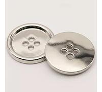 12PCS Juego De Botones Metálicos De Cuatro Ojos Artesanía De Botones Costura De Botones Decoración De Botones DIY (Plata, 15mm)