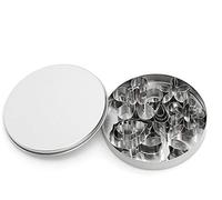 12PCS Juego de cortadores en forma de flor y hoja Mini cortadores de fondant de acero inoxidable Kit de decoración de pasteles DIY