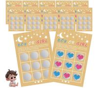 12PCS Juego Gender Reveal Revelación de Género,tarjeta de rascar anuncio del género del, juego de tic tac Toe revelador de género (Chico)