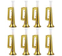 12pcs lovely good quality golden durable plastic trumpet horn trumpet cheering props for kids toy party favor gift
