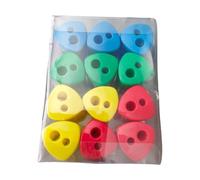 12pcs Manual Sacapuntas doble Agujero Afilador Ergonómico Manuales Herramientas de Afilado para la Escuela Papelería Amor Lápices Acero Inoxidable Afilador