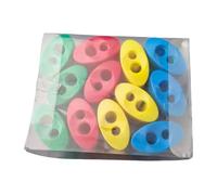 12pcs Manual Sacapuntas doble Agujero Afilador Ergonómico Manuales Herramientas de Afilado para la Escuela Papelería Amor Lápices Acero Inoxidable Afilador