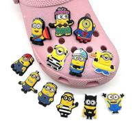 12pcs Minions Despicable Me Theme Crocs Shoe Charms for Diy Crocs Clog Sandals Decoration Charms Shoes Accessories Set Gifts