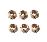 12Pcs Natural Woven Napkin Buckle Loop Cord Waxed Twine for Tableware Decor