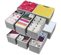 12Pcs Organizador Cajones Plegable, Organizadores Armario Apilable, Cajas Organizadoras Ropa Interior Lavable, Separador Almacenaje Dormitorio para Calcetines, Pantalones, Cinturones, Faldas,Camisetas