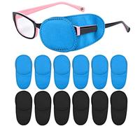 12Pcs Parches Oculares Reutilizables Parche Ojo Gafas No Tejido Parches Oculares Niños Adulto para Cubrir el Ojo Izquierdo Derecho Mejorar la Visión Ojo Vago Ambliopía Estrabismo, Negro y Azul