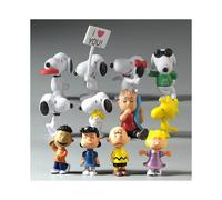 12pcs Peanuts Charlie Brown Snoopy Lucy Franklin Figura Cake Topper Play set Juguete