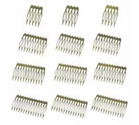12pcs Peineta Para Velo De Novia Peine Lateral Para El Cabello Diy Metal Peine Del Pelo Dientes Nupciales Peine Alambre De Metal Accesorios Para Tocado Para Niñas y Mujeres (Bronce, 4 tamaños)