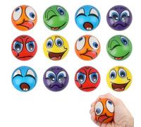 12pcs Pelotas Antiestrés Emojis Emoticonos Squeeze Ball Pelota Antiestrés Mano Bolas Antiestres Recompensas en el Aula Medias navideñas Rellenos para cestas de Huevos de Pascua Favores de Fiesta