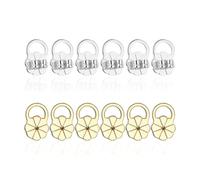 12Pcs Pendiente Hebillas De Soporte, Ajustable Y Estable De Apoyo, Material Hipoalergénico, Cómodo De Llevar, Conveniente Para Los Aretes De Refuerzo, Mejora La Flacidez, La Plata).