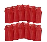 12pcs Petos de Entrenamiento Petos de Fútbol para Adultos (Color : Rojo) Deportes Competitivos Suministros De Fútbol
