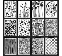 12pcs Plantilla de Repujado Carpeta de Repujado Plantilla de Repujado de Plástico para Scrapbooking/Creación de Tarjetas/Álbum de Fotos/Invitaciones/Bricolaje Arte(14.5 x 10.5cm)