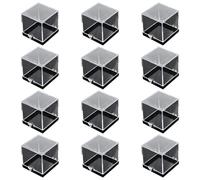 12pcs Práctico Negro Base Clear Cube Pantallas Para Rocas Y Minerales Para Coleccionistas Y Educadores Piedra De Piedra Preciosa Almacenamiento