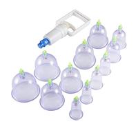 12pcs / set Cuidado de la salud chino Vacío médico Ventosas corporales Terapia Copas Masaje Relajación corporal Conjunto de mensajes saludables - Transparente, Blanco