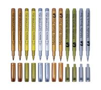 12PCS Set de Marcadores Metálicos, en Oro Plata y Bronce, Marcadores Metálicos Impermeables, Marcador Dorado para Escribir en Papel, Marcador Acrílico Permanente para Tarjetas, DIY, Dibujo y Álbum