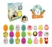 12Pcs/set Easter Egg Prefill Toy Gashapon Egg Twisting Machine Blind Box Squishy Toy Gift for Child Kids