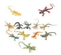12pcs Set Patrones Coloridos de Lagarto Simulado Juguetes de Animales Accesorios de enseñanza Herramientas para niños Mayores de 3 años
