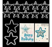 12pcs Shaker Star size With Metal Cutting die Dome Plastic transparent fluffy Star Shaker cover for Shaker Card Binder Star Shaker Bag Art Art clipping Products