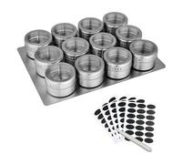 12pcs Spices Organizadores Caja de utensilios de cocina Stainie y material de acero Regalo perfecto para los entusiastas de la cocina Juego de tarros de especias magnéticos