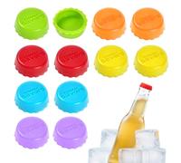 12Pcs Tapon Botellas Vino,tapon botella agua,Tapón de Botella de Cerveza,silicona para botellas de cerveza,Tapones de Vino Silicona,silicona respetuosos,Tapones para Botellas de Cristal, 6 Colores