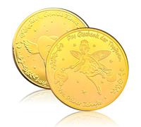 12pcs Tooth Fairy Coins, Golden Foil Reward Coins with Different Patterns,Tooth Fairy Package for Lost Teeth Children Souvenir Accessories,Gifts for Boys and Girls